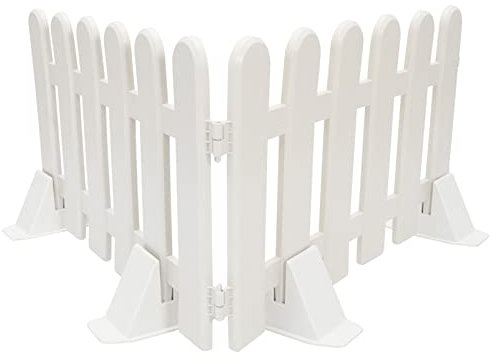 Recinto Giardino Bianco 2 Pezzi in Plastica con Testa Tonda