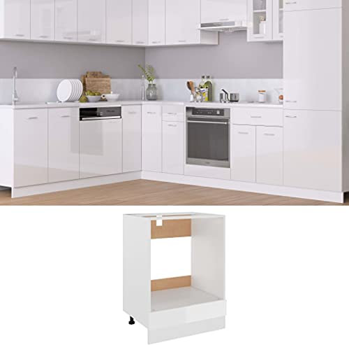 TALCUS Möbelset Backofenschrank Hochglanz Weiß 60x46x81,5cm Holzwerkstoff