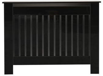 FurnitureHMD High Gloss Radiator Cover Vertical Slat Wooden Cabinet Heating Cover Wall Cabinet for Bedroom,Living Room,Hallway (medium size)