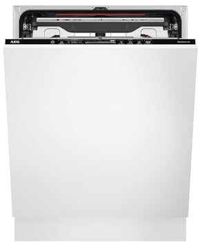 AEG Lavastoviglie completamente integrabile, XXL, acciaio inossidabile, opaco, incorporato, 14 controsoffitto, 42 dB, 11 litri, classe di efficienza energetica A+++, compatta