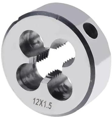 NURII 4 Stück M12 M14 M16 M18 M20 Maschinen-Rechtsgewindeschneideisen, Metallschrauben-Gewindewerkzeuge, metrisches Gewinde, runde Schneideisen (Size : M12)