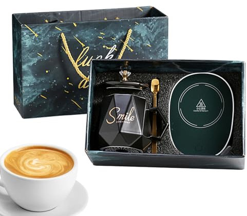 Kupferheizung USB, Kaffeebecher - Beheizte Teppichheizung mit 400ml Kaffeetasse - Küchenhelfer mit Deckel für Kaffeetassen Heizungen für Schalen, Wasserflaschen aus Glas, Edelstahl Tassen