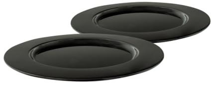 Spetebo Aluminium Dekotablett 33 cm schwarz - 2er Set - Kerzenteller Deko Schale Servier Teller Geschenk Tablett
