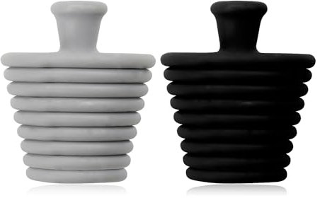 Rumyve 2 Pcs Universal Silicone Tub Stopper,Bathroom Sink Drain Plug,Drain Stopper Replacement for Kitchen Sink Wash Basin Bathtub(Black and Gray)