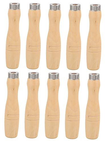 Housoutil Holzgriff und Einfache Handhabung 10 Stück für Feilen mit Ergonomischer Form Bessere Kontrolle und Edelstahl für Schneidewerkzeug und Bastelarbeiten