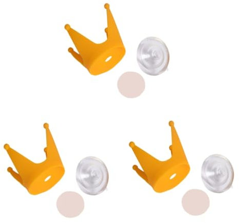 OUNONA 3stücke Dekoration Saugnapf Krone Für Helm Gelbe Doppel-saugnapf Einfache Montage Kreative Gestaltung Langlebig Und Vielseitig Einsetzbar Für Freunde Und Familie