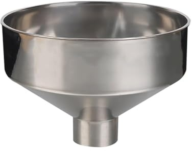 Embudo grande de acero inoxidable Embudo de gran calibre para uso en cocina Embudo de grado alimenticio para transferir ingredientes líquidos y secos, diámetro 25 cm, plateado, 25/6 cm