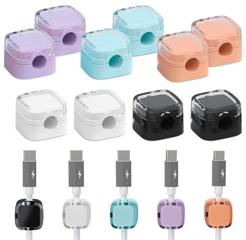 Lot de 10 clips de câbles magnétiques - Organisateur de câbles de bureau pratique, pinces magnétiques pour câble rabattable avec bandes adhésives, porte-câbles pour table de chevet