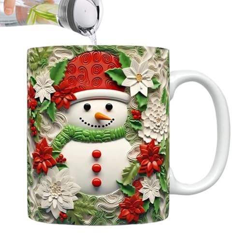 Taza de café navideña, taza de viaje de cerámica navideña