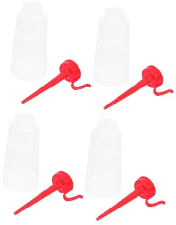 BEBEMOKO 4pcs Small Oil Can Sewing Machine Oil Dispenser Long Nozzle Plastic Bottle for Sewing Machine Maintenance and Accessories