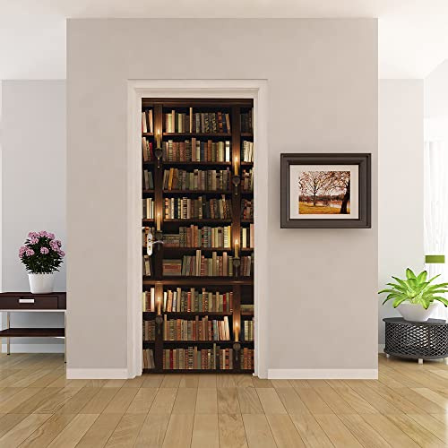 3D Türtapete 70x200 Türaufkleber Selbstklebend Türfolie Poster Fototapete Türbilder Türtattoos Wasserdichte Tür Stickers für Kinderzimmer Wohnzimmer Badezimmer Bücherregal