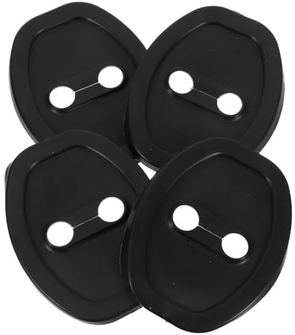 PAMINGONO 4pcs Car Door Lock Protective Covers Silicone Car Door Lock Decorations Anti and Sound Dampening Silicone Caps for Vehicle Latch Protection