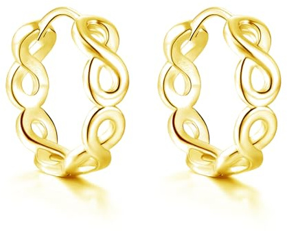 Cangall Ohrringe Creolen 925 Sterling Silber Creolen für Damen, Hypoallergen Leichte Ohrringe Silber 925, Kleine Schlafen Knorpel Creolen Silber 925, Unendlich Silberohrringe Geschenk für Frauen