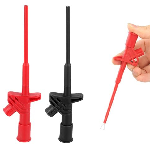 2 PCS Multimeter Kabel Prüfsonde,Isolierte 10A Krokodilklemme Prüfsonde | Mit 4mm Bananenbuchse,Abnehmbare Sonde Multimeter Messspitzen Schwarz Für Elektrische Tests 1000v/10a Rot Schwarz