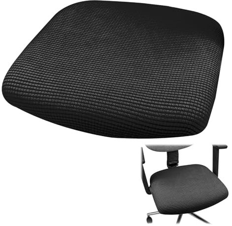 Jesiah Office Chair Cover Stretch Seat Covers Spandex Chair Slipcover Gaming Chair Cover Elastic Washable Removable Seat Protector for Universal Rotating Chair Protectors (Black)