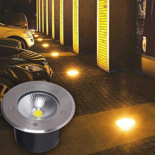 Outdoor IP67 Waterproof LED In Ground Lights for Garden 10W Warm White Low Voltage Landscape Spotlights Recessed Spot Lights for Patio Driveway Pathway Pack of 4