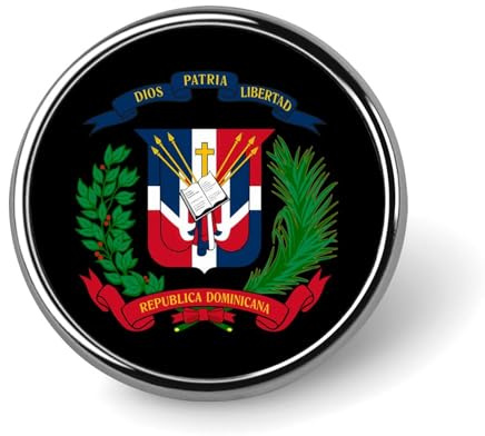 Broche ronde avec armoiries de la République dominicaine, épinglette, cravate, costume, robe, accessoires de mariage, anniversaire, pour hommes et femmes