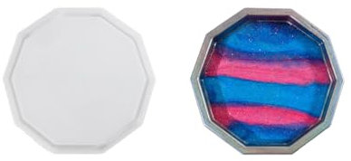 amangul Polygonale Silikonform aus Kunstharz, geometrische Schalenformen, Tassenmatte, handgefertigt, Küchenzubehör (S)