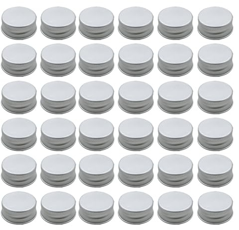 TMTGTS Schraubverschluss 50 Stück 38 * 10mm Aluminium Ersatz schraubdeckel Einmachdeckel Flaschenverschluss Deckel Marmeladengläse Getränkedosen Verschluss für Getränke Glasflaschen Salben