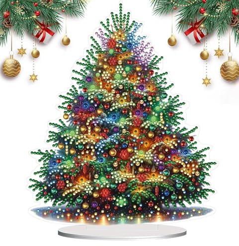 Ruiaqer Diamond Painting Weihnachten Neu Weihnachtsbaum Beidseitig DIY 5D Weihnachten Diamant Painting Weihnachtsdeko Innen Weihnachts Tischdeko Geschenk Weihnachtsbasteln