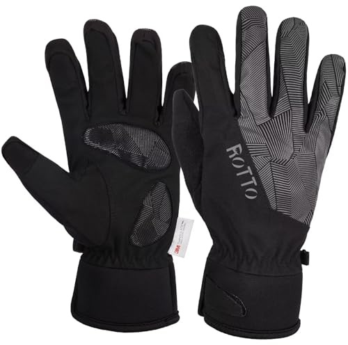 ROTTO Guantes Invierno Hombre Mujer Impermeable Aislante Térmico 3M Thinsulate para Ciclismo Esquí Senderismo Correr