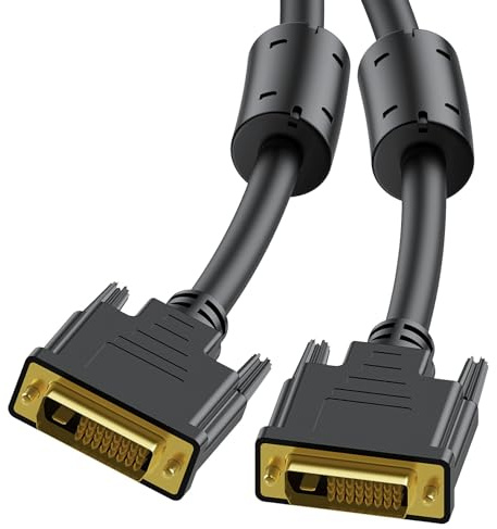 LUKFOCAB 24+1 DVI to D-V-I Cable 5FT, Dual Link DVI Male to Male Digital Video Cable, Supports 2560x1600, for Gaming, DVD, Laptops, HDTV and Projector