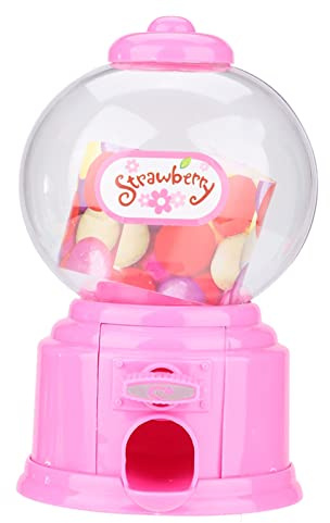OEBUAFI Mini Máquina de Dulces, Contenedor de Almacenamiento Dispensador Azul de Material ABS para Gumballs, Nueces, Banco de Aperitivos, Juguete Educativo para Niños (Rosáceo)