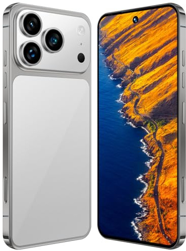 Telefono I17 Pro Max 5G, 16GB RAM, 1TB ROM, Display AMOLED Da 7,3 1440×3120, Fotocamera Pro Da 108 MP 78 MP, Batteria Da 8000 MAh, Snapdragon 8 Gen4 10core, Android 15, Sbloccato,Grey-7.3 Inch