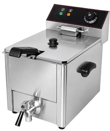 Friteuse Électrique avec Vanne de Vidange – 6 Litres – 3600 W