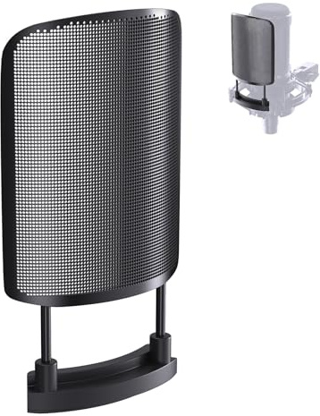 Metal Pop Filter for Audio Technica AT2020 AT2035 AT2050 AT8458 Mic Shock Mount, Metal Mesh Cover, Anti-explosion Noise Cover Eliminates Pops and Hisses Sounds, Black
