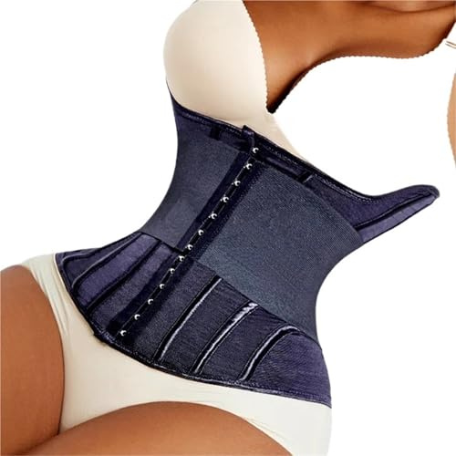 KKXXYQFC Damen-Gürtel, Taillentrainer, Korsett-Binder, Bauchwickel, Schlankheitsgürtel, Flacher Bauch, Körpergürtel, Shapewear für Gewichtsverlust, Bauchkontrolle (schwarz mit 15 Knochen, S 62–68 cm)