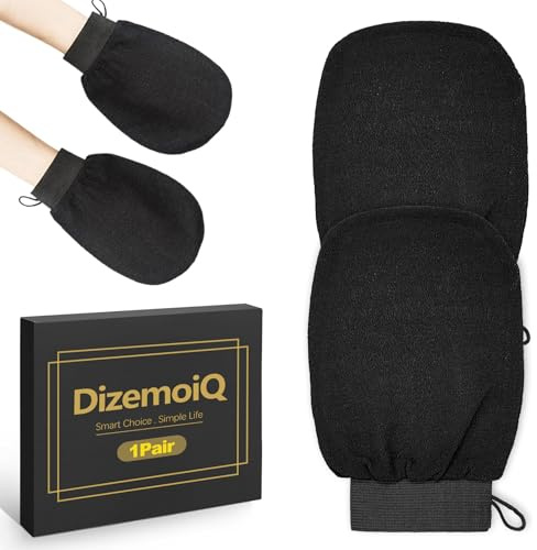 DizemoiQ 1 Paar Peelinghandschuhe für Körper und Gesicht Exfoliating Glove für sanftes Hautpeeling Duschhandschuh gegen Erdbeerhaut und eingewachsene Haare für Damen und Herren