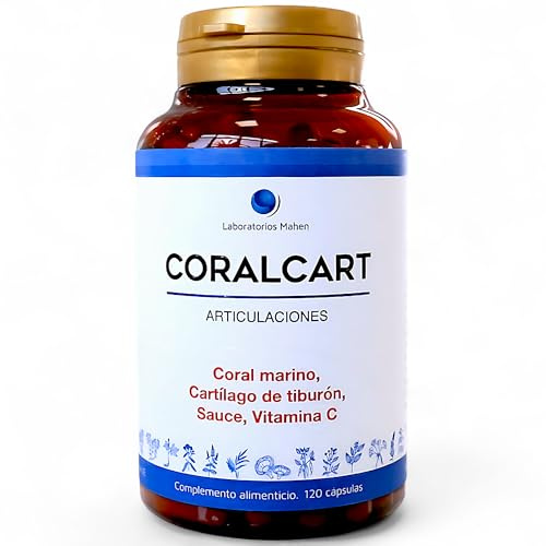 Mahen Coralcart 120 Cápsulas - Con Coral Marino, Calcio y Vitamina C - Suplemento Alimenticio para Articulaciones y Huesos