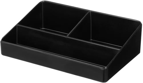 OSALADI Organisateur de Sachets de Thé en Plastique Noir, Boîte à Thé Compartimentée 3 Cases, Porte-sucre Café pour Restaurant, Support de Rangement Pratique et Portable
