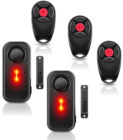 NineLeaf Türalarm, Türalarm mit Fernbedienung, Fensteralarm,2-in-1 Alarm/Türgong,4-stufiger Lautstärkeregler,60m Reichweite,Alarmanlage mit Sirene für Pool,Haus,Geschäft,Garage -2Sensor 3Fernbedienung