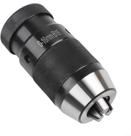 Selbstspannendes Bohrfutter B10 B12 B16 B18 B22 für Kegeldrehmaschine CNC-Fräsmaschine, Schnellspannbohrfutter mit hoher Griffigkeit, 0,5–20 mm (B16)