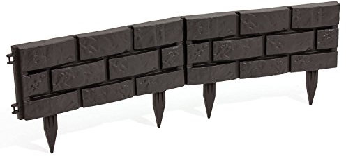 2,2 m Gartenmauer Gartenpalisade Gartenwand Sichtwand Rasenabschluß braun