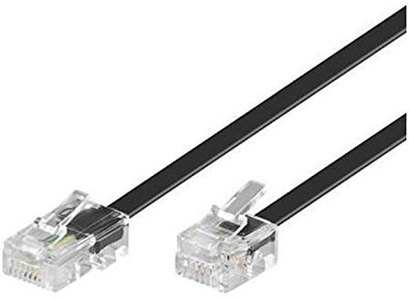 DITM® Cordon Téléphone ou ADSL RJ11 male vers RJ 45 male (1,00m, Noir)