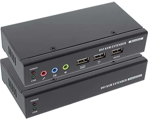 InLine 61640 DVI USB KVM Extender con Audio (– Prolunga su UTP, 50 m)
