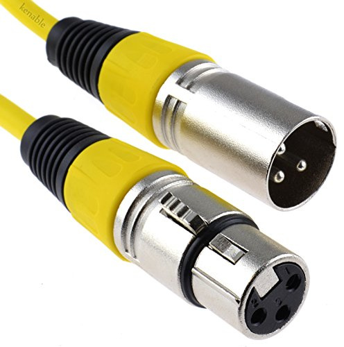 kenable XLR 3 Polig Mikrofon Anschlusskabel Männlich Zum Weiblich Audio Kabel Gelb 6 m [6 Meter/6m]