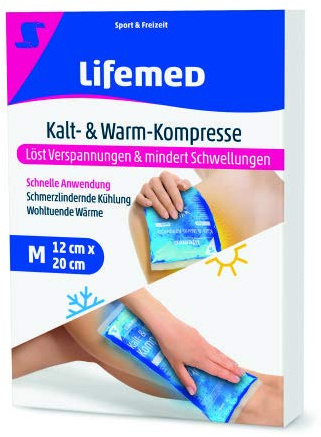 Lifemed – Compressa a caldo e a freddo 20 cm x 12 cm blu taglia M – Risolve tensioni e riduce gonfiori, confezione da 3 (3 X 1 pezzi)