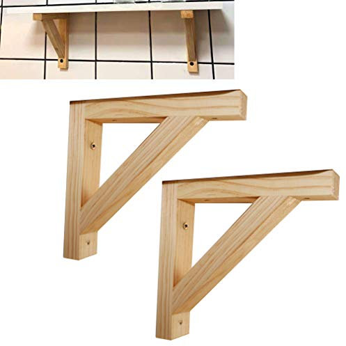Massivholz Dreieck Wandregal Regalwinkel 90 Grad Rechter Winkel L RegalträGer Regalhalterung,mit Schrauben,2 Stück,Tragkraft 30kg/ 66lb (20 * 20cm/7.9 * 7.9in)