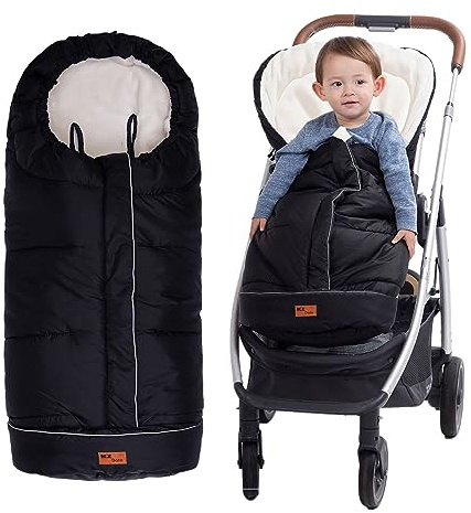 KZ Dotnz Winter Warm Stroller Footmuff, Waterproof Baby Bunting Bag with Centre and Bottom Open for Easy in and Out, Universal Fit All Strollers, Pram