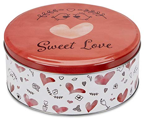 Städter 710139 Sweet Love Gebäckdose, Weißblech, 16,5cm