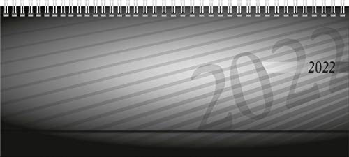 rido/idé 7036102902 Tischkalender/Querterminbuch septant, 2 Seiten = 1 Woche, 305 x 105 mm, PP-Einband anthrazit, Kalendarium 2022, Wire-O-Bindung, verlängerte Rückwand