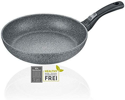 Berndes Pfanne 28 cm Alu Click Induktion, Schmorpfanne mit abnehmbarem Stiel, antihaft beschichtet, für alle Herdarten inkl. Backofen