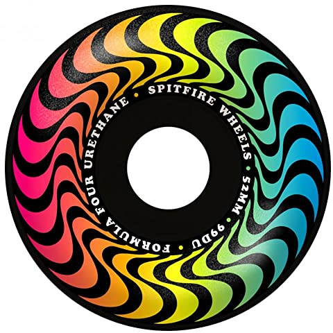 Spitfire Skateboard-Räder, Formula Four Team Trippy Swirl Radial 99DU Schwarz, 53 mm