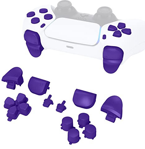eXtremeRate Tasti Ricambio per ps5 Controller BDM-010/020,D-Pad Trigger R1 L1 R2 L2 Grilletti Pulsante Share Option per ps5 Joystick con Cacciavite-Viola