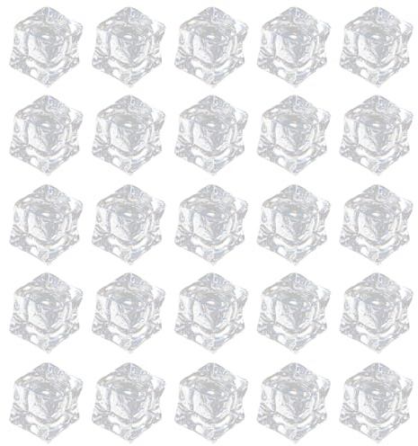 50pcs Dry Ice for Drinks Wedding Decorations for Ceremony Candy Crystals Faux Ice Cubes Tumblers Reusable Cube Home Décor Candy Decor Cream Mini Home Decor Fake Whisky