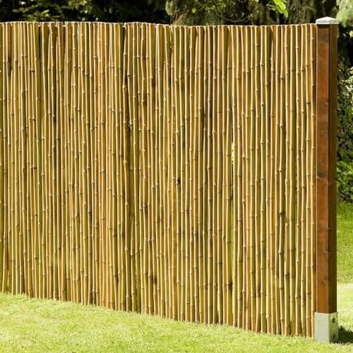 DE-COmmerce Stabiler Bambus Zaun Sichtschutz DELUXE, oben geschlossen, Rollzaun, Gartenzaun, Sichtschutzzaun für Garten, Terrasse, Balkon (HxB) 120 x 180 cm